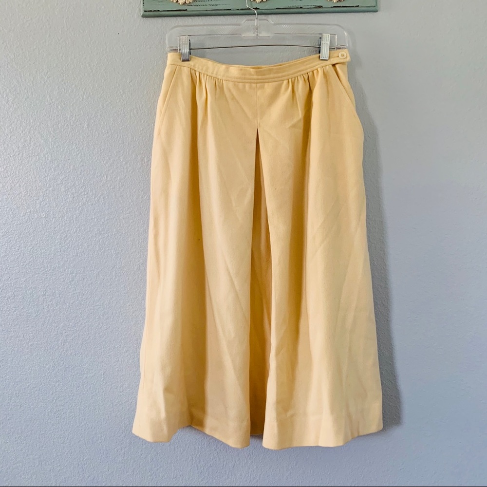 Vintage Yellow Pendleton Wool Midi Skirt Sz Medium